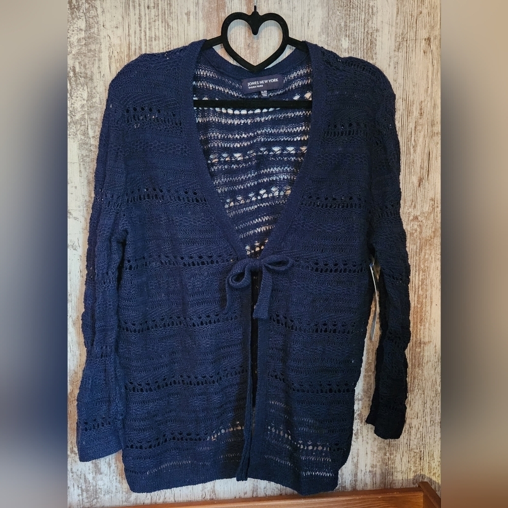 Jones New York Blue Classic Cardigan